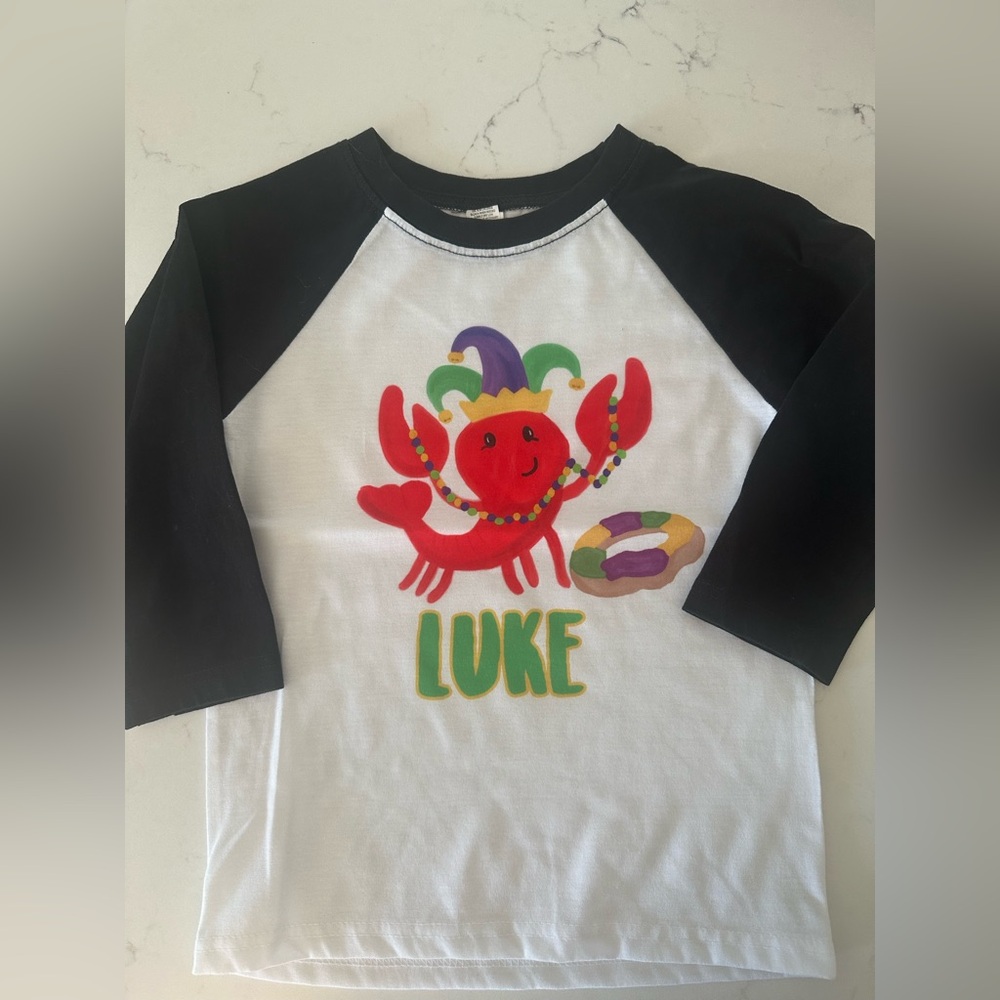 Mardi Gras shirt “Luke” size 3T/4T (never worn)